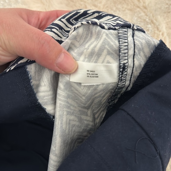 Gap, Ultra Skinny Ankle pants, Stretch, Chevron, Navy and White, Size 16 - Picture 6 of 6